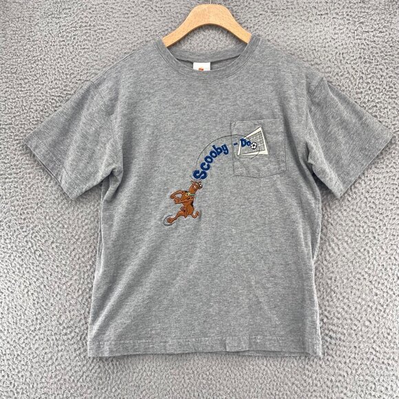 Six Flags Shirt Womens Extra Large Gray Scooby Doo Soccer Short Sleeve Pocket - Picture 1 of 11